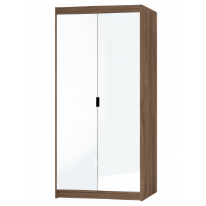 Szafa dwudrziowa z lustrami uchylna 90 cm TRINO dąb lefkas